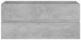betonszürke szerelt fa mosdószekrény 100 x 38,5 x 45 cm