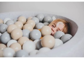 Szürke kordbársony labdamedence ø 90x30 cm Montessori – Meowbaby