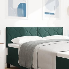 Fejtámla Gyémánt Blokkok Mintázat Sötét Zöld 140 cm Bársony
