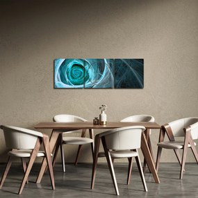 Kép - Absztrakt rózsaszín kék fekete háttérrel (órával) (90x30 cm)