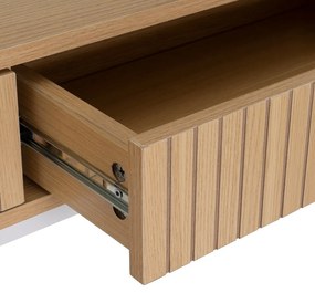 Natúr színű konzolasztal tölgyfa dekorral 30x100 cm Mid-Lines – Casa Selección