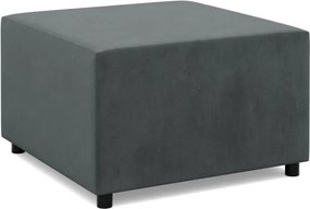 Zeus puff, bársony, 70x70, szürke