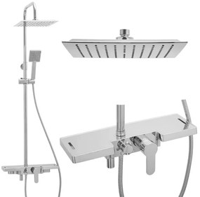 Erga Oslo, zuhanygarnitúra karos csapteleppel és polccal, króm, ERG-YKA-BP.OSLO-25-CHR