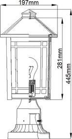 Quoizel Cedar Point QZ-CEDAR-POINT3-M-BK Állólámpa 1x60W/E27 IP44