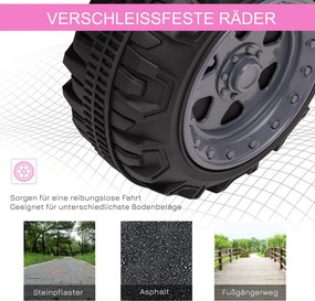 HOMCOM Kids Quad elektromos 6V-os gyerek quad hátrameneti funkcióval, zenével, rózsaszín