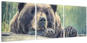 Medve képe (órával) (90x30 cm)