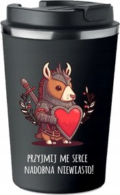 Prémium termo bögre fekete Valentin Nap Fogadd el a szívet Asszony KT_268