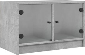 vidaXL betonszürke TV-szekrény üvegajtókkal 68x37x42 cm
