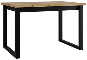 Asztal Victorville 327Artisan tölgy, Fekete, 78x92x160cm, Hosszabbíthatóság, Laminált forgácslap, Fém