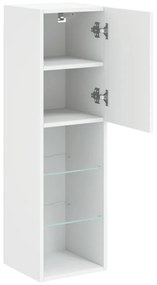 2 db fehér TV-szekrény LED-világítással 30,5 x 30 x 102 cm