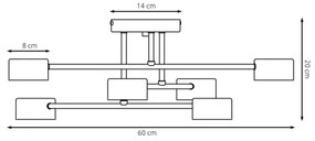 Plafonra szerelhető HALO csillár 6xGX53/10W/230V fehér