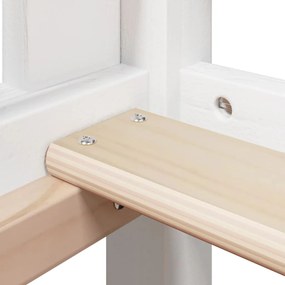 fehér tömör fenyőfa magasított ágy tetővel 75 x 190 cm