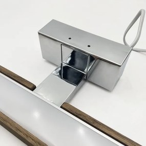 Brilagi -LED Fürdőszobai LED tükörvilágítás 3 az 1-ben WOODY MIRROR LED/12W/230V IP44 króm/tölgy-dió