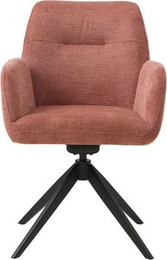 Rózsaszín kárpitozott karfás étkezőfotel Roxana – Unique Furniture