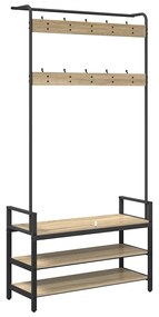 Kabáthorog polcokkal sonoma tölgy 95 x 34 x 184 cm Faanyag