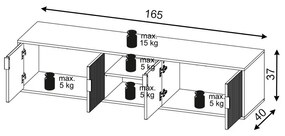 FLINN FL01 TV állvány Fehér Színben