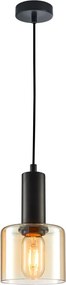 ITALUX PND-65342-1-BK-AMB SANTIA Egyágú Függesztett Lámpa Fém E27 IP20