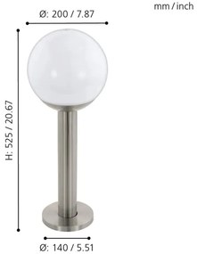 Eglo 33565 - NISIA-C LED-dimmelhető kültéri lámpa 1xE27/9W/230V 525 mm IP44