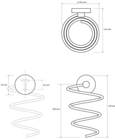 SAPHO XR002 X-Round hajszárító tartó, spirál,ezüst