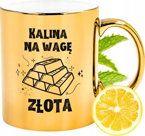 Prémium Arany Csillogó Bögre Kalina Ajándék Nyomtatott Fotóval