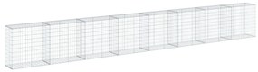 horganyzott vas gabion kosár fedéllel 800 x 50 x 100 cm