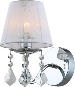 ITALUX MBM-2572-1-W CORNELIA Kristály Fali Lámpa Fehér, Króm E14 IP20