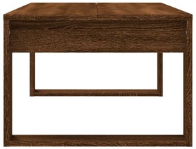 Barna tölgyszínű szerelt fa dohányzóasztal 102x50x35 cm