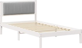 vidaXL Ágykeret Kárpitozott Fejtámlával Világosszürke 100 x 200 cm