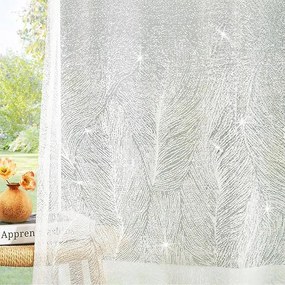 Deconovo Átlátszó függöny fűzőlyukakkal 140x260 Fehér