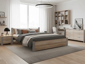 Ágy IKAROS 180 x 200 cm, sonoma tölgy/szürke Ágyrács: Lamellás ágyrács, Matrac: Coco Maxi 20 cm matrac