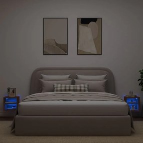 2 db barna tölgyszínű fali TV-szekrény LED-del 30x28,5x30 cm