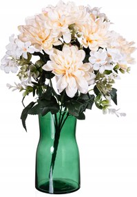 Dália krémszínű csokor kiegészítőkkel