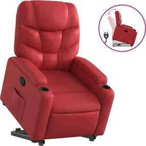 vidaXL piros műbőr felállást segítő dönthető fotel