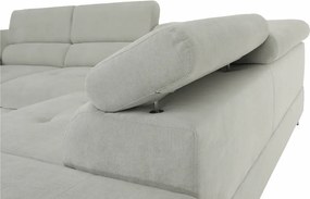 Ülőgarnitúra tárolóhellyel, világosszürke, szövet, jobbos, BUTON R