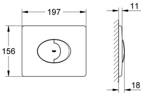 GROHE 38506SH0 - SKATE AIR öblítő nyomólap 156 × 197 mm fehér