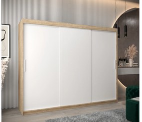 Ruhásszekrény 250 cm Toki (szonoma tölgy + matt fehér). 1064870