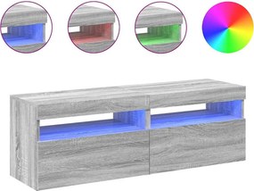 vidaXL 2 db szürke sonoma színű TV-szekrény LED-ekkel 60 x 35 x 40 cm