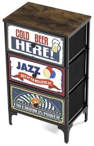 Többszínű MDF Komód 45×30×77 cm. AUK-W2001 BK