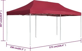 Bordó összecsukható alumínium rendezvénysátor 6 x 3 m