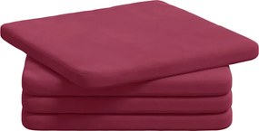 vidaXL Ülőpárnák 4 pcs Bordó 40 x 40 x 3 cm Bársony