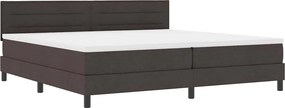 vidaXL Boxrugós ágy matracmal leddel Sötét Barna 200 x 200 cm szövet