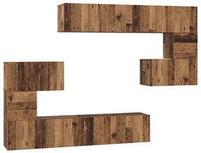 TV szekrény garnitúra 8 pcs Régi fa 80 x 30 x 30 cm Faanyag