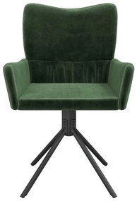 2 db sötétzöld bársony forgó étkezőszék