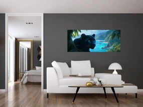 Kép - Fekete párduc a dzsungelben (120x50 cm)