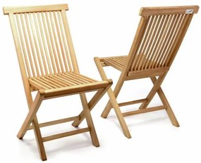 DIVERO összecsukható kerti szék tíkfából - 2 db