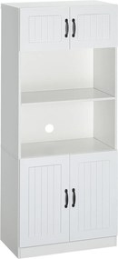 HOMCOM Konyhai Szekrény - Magas Konyha Buffet Szekrény 2 Polccal és 2 Szekrénnyel | Aosom