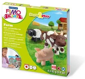 Gyurma készlet, 4x42 g, égethető, FIMO Kids Form &amp; Play, farm (FM803401LZ)