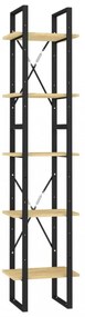 ötszintes fenyőfa könyvszekrény 40 x 30 x 175 cm