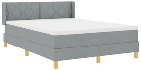 Boxspring Ágy Matraccal Világosszürkében, 140 x 200 cm, Szövet.