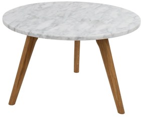 Tárolóasztal kőmintás asztallappal, ⌀ 50 cm - Zuiver